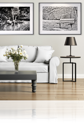 Beautiful modern white and gray living room